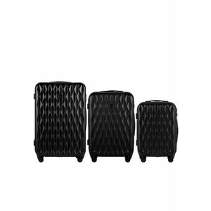 Set 3 trolere - ABS - 97 l - Negru imagine