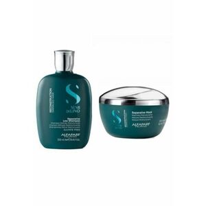 Set pentru par rebel Alfaparf Semi Di Lino Reconstruction cu 250 ml Sampon + 200 ml Masca imagine