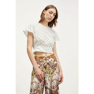 Bluza crop cu dantela Sangallo imagine