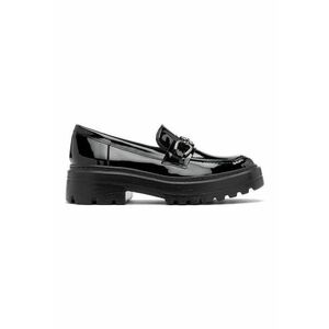 Pantofi loafer de piele intoarsa cu toc masiv imagine