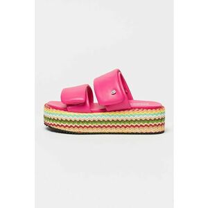 Papuci wedge de piele ecologica Opal imagine