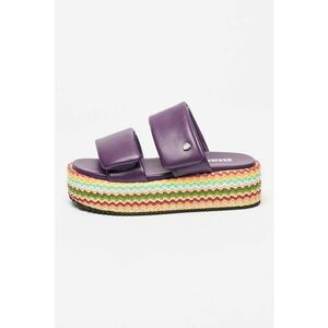 Papuci wedge de piele ecologica Opal imagine