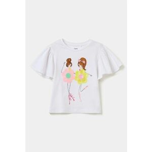 Tricou cu imprimeu grafic si maneci butterfly imagine