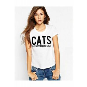 Tricou dama alb - CATS imagine