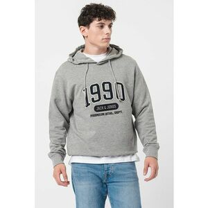 Jack & Jones hanorac de bumbac barbati, culoarea gri, modelator imagine