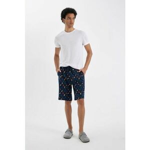 Pantaloni scurti de baie cu imprimeu grafic si buzunare laterale imagine