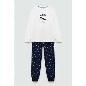 Pijama lunga de bumbac cu imprimeu T-Rex imagine