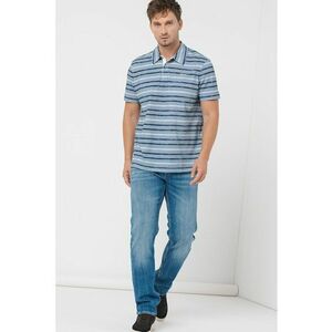 Tricou polo din bumbac cu model in dungi imagine