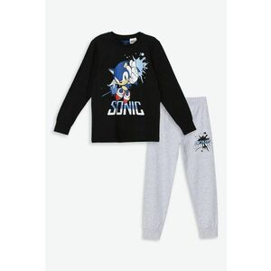 Pijama cu pantaloni lungi si imprimeu Sonic imagine