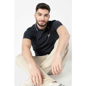 Tricou polo din material pique cu logo pe piept imagine