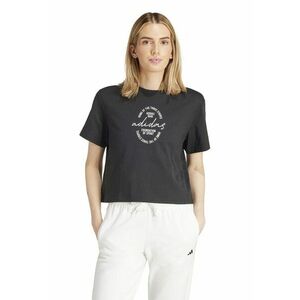 Tricou crop cu imprimeu logo imagine