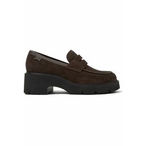 Pantofi loafer din piele intoarsa cu toc masiv Milah imagine