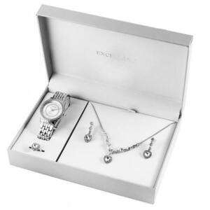 Set Excellanc pentru femei cu ceas, colier, inel si cercei Swarovski Hearts Silver imagine