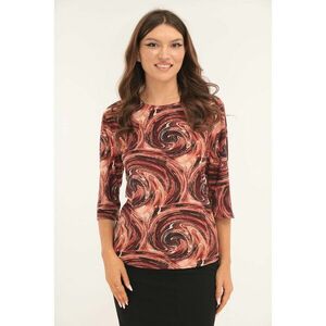 Bluza caramizie cu imprimeu abstract imagine