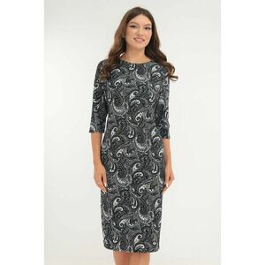 Rochie neagra cu imprimeu floral alb imagine