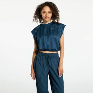 Tricou Nike Sportswear Collection Women's Dri-FIT Jacquard Short-Sleeve Jersey Top Armory Navy/ Armory Navy/ White imagine