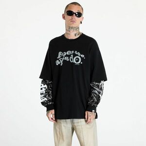 Tricou A BATHING APE Marbling Camo Multi Logo Layered Sleeves Ls Tee Black imagine