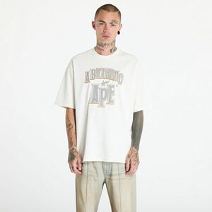 Tricou A BATHING APE Crack Print Pattern Logo Relaxed Fit Tee White imagine