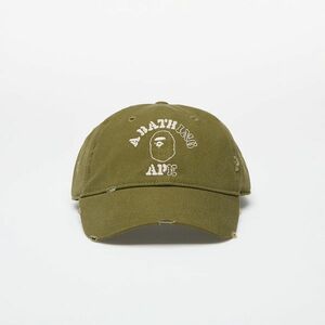 A BATHING APE Worn Out College Cap Olive Drab imagine