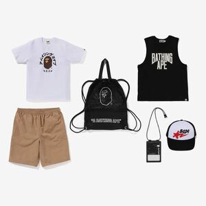 Saci de sport A BATHING APE Summer Bag Black imagine