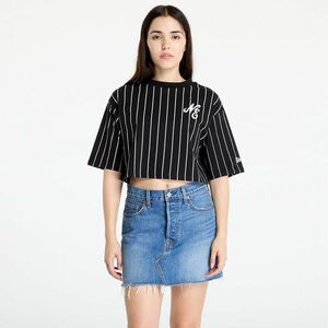 Tricou New Era Pinstripe Crop Tee Black/ Off White imagine