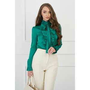 Bluza MBG verde cu volanas la bust imagine