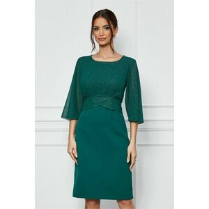 Rochie Mara verde cu glitter la bust imagine