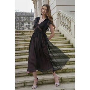 Rochie Leonard Collection neagra din matase imagine