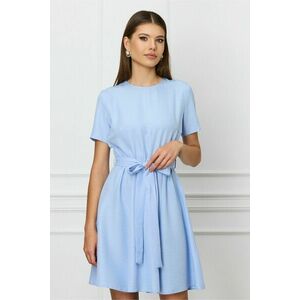 Rochie Dy Fashion bleu cu cordon in talie imagine