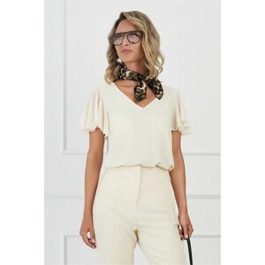 Bluza Delia ivory cu volane la maneci imagine