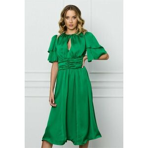 Rochie DY Fashion verde cu volane la maneci si decupaj la decolteu imagine