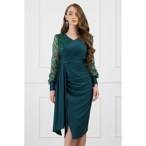 Rochie Daiana verde cu paiete la bust imagine