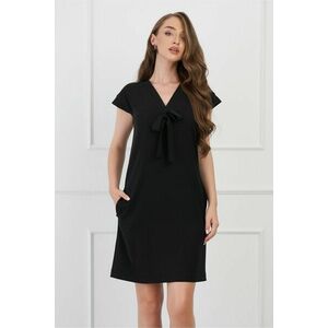 Rochie DY Fashion neagra cu funda la decolteu imagine