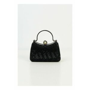 Clutch Marina negru din strasuri cu inchizatoare perla imagine