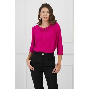 Bluza Kara fucsia cu funda la bust imagine