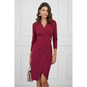 Rochie Daiana bordo cu accesoriu in talie imagine