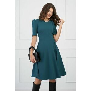 Rochie DY Fashion verde cu volanas pe o parte imagine