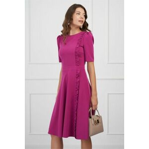 Rochie DY Fashion magenta cu volanas pe o parte imagine