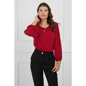 Bluza DY Fashion bordo si nasture la decolteu imagine