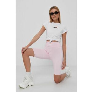 Ellesse Pantaloni scurți femei, culoarea roz, material neted, high waist imagine