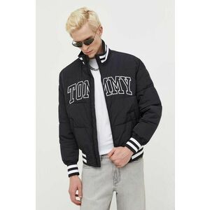 Tommy Jeans geaca bomber barbati, culoarea negru, de tranzitie imagine