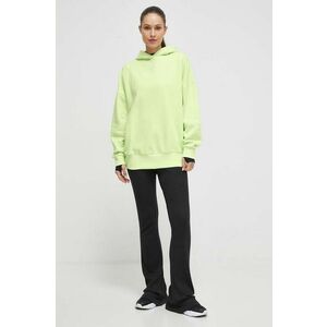 Reebok bluza LUX COLLECTION femei, culoarea verde, cu glugă, neted imagine