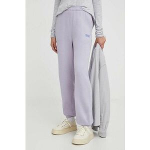 American Vintage pantaloni de trening culoarea violet, cu imprimeu imagine