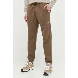 Abercrombie & Fitch pantaloni de trening culoarea maro, neted imagine