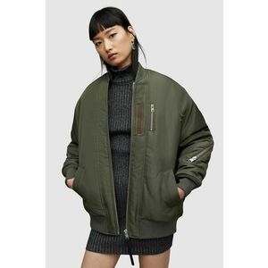 AllSaints geaca bomber Scout femei, culoarea verde, de iarna, oversize imagine