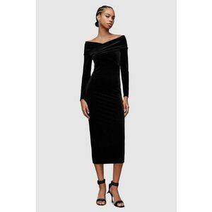 AllSaints rochie Delta culoarea negru, midi, mulata imagine