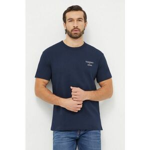 Tommy Jeans tricou din bumbac bărbați, culoarea bleumarin, cu imprimeu DM0DM18872 imagine