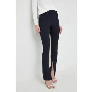 BOSS pantaloni femei, culoarea bleumarin, mulată, high waist 50505972 imagine