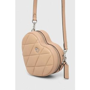 Coach poseta de piele Heart Crossbody culoarea bej imagine