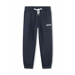 BOSS pantaloni de trening pentru copii culoarea albastru marin, neted imagine